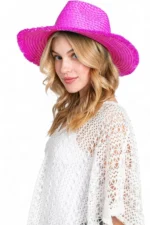 Desert Bloom Crochet Straw Cowgirl Hat