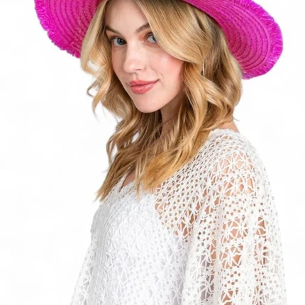 Desert Bloom Crochet Straw Cowgirl Hat