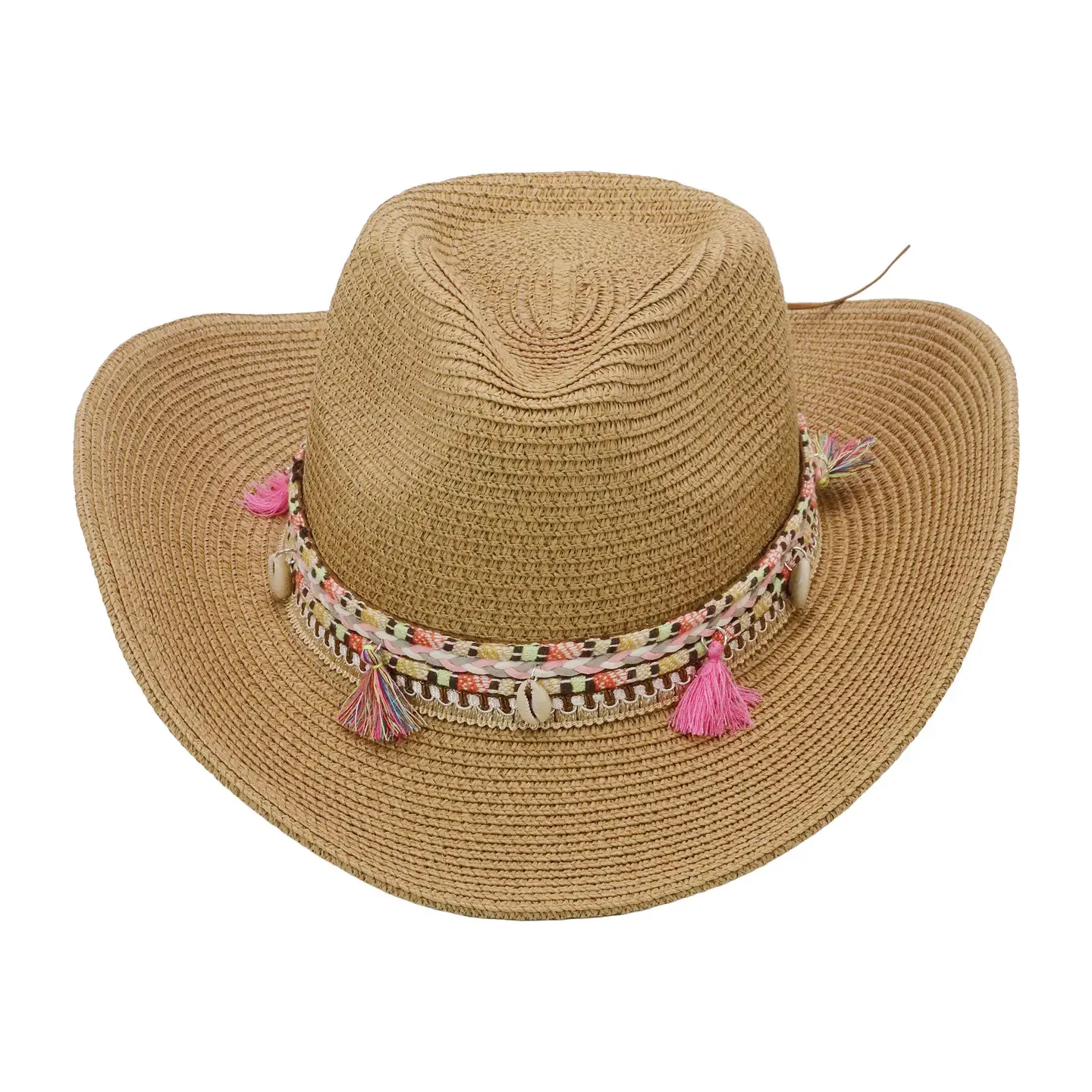 3e602498cec6077c3d588c7f6c884bf472d25bce7b39cf7151241a9aef9c404a Breeze Women’s Straw Hat with Brown Trim