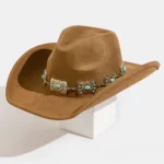Brown Felt cowboy hat for women