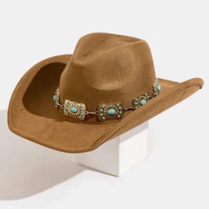 Brown Felt cowboy hat for women