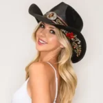 Prairie Bloom Embroidered Straw Cowgirl Hat for women