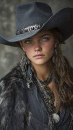 Stylish grey cowboy hat for women featuring a soft wool finish and western-inspired design for casual or outdoor wear.