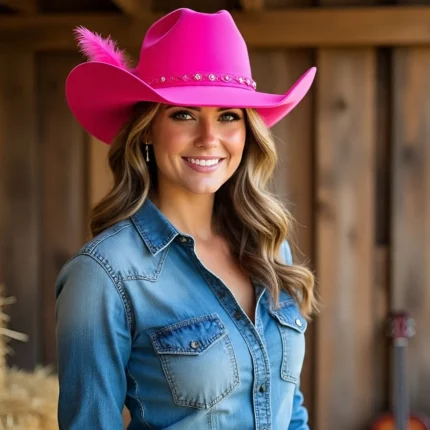Pink Horizon Cowgirl Hat