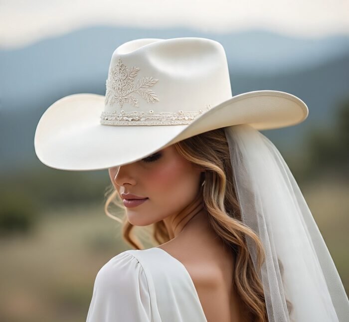 White Western Dolly Cowgirl Hat