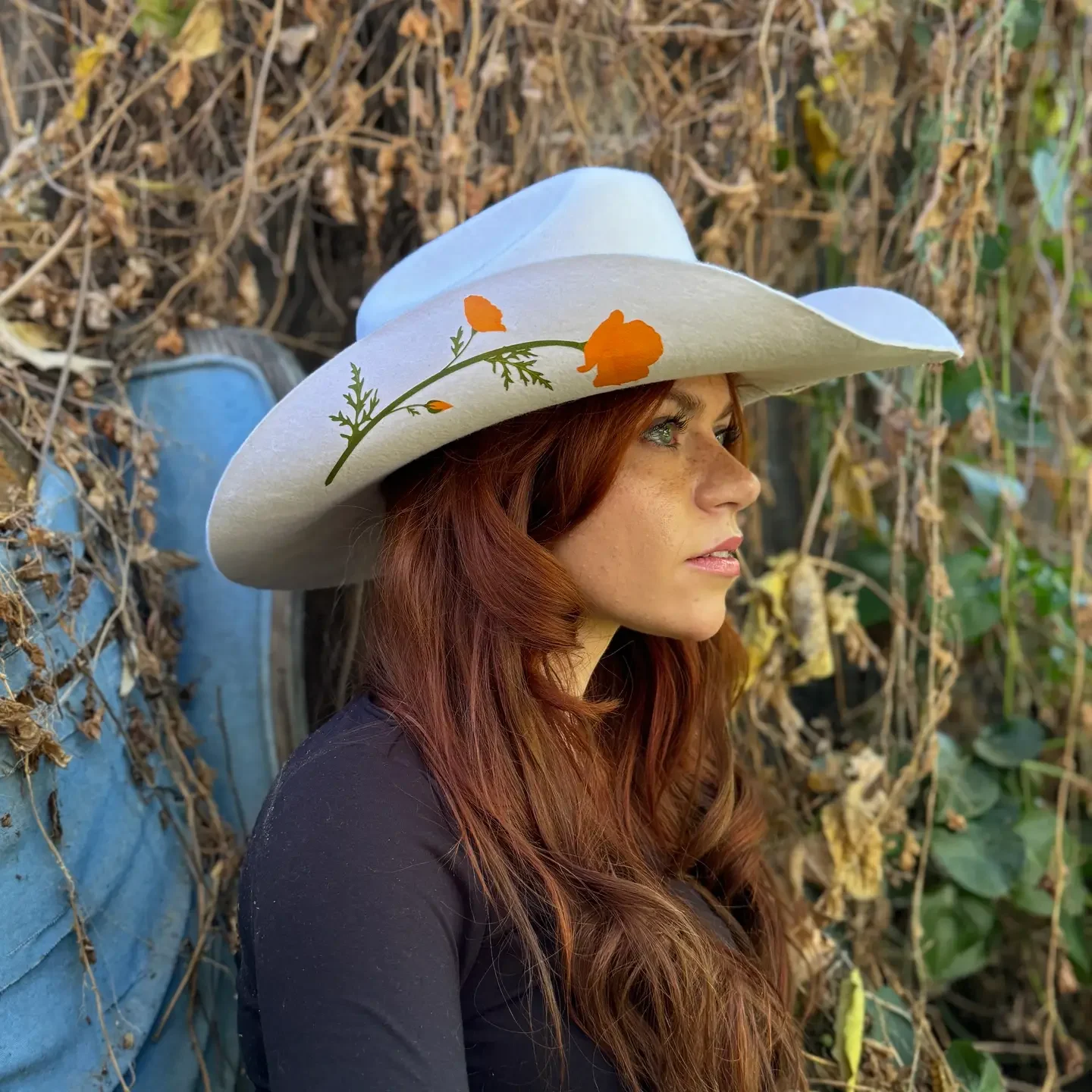 113bd617a845aa6eadb809d517e2af2b4d7d42669c74c14ffcd5b267ca8d3614 The Poppy Ridge Western Hat – Spring Cattleman Edition