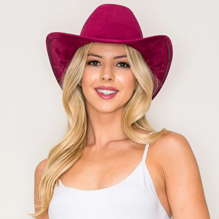 2dfea263b7882b2d6cc776b1a6f0b29bc56a1b104cb6835acb74a18a20570d5a Scarlet Rodeo Felt Cowboy Hat for Women
