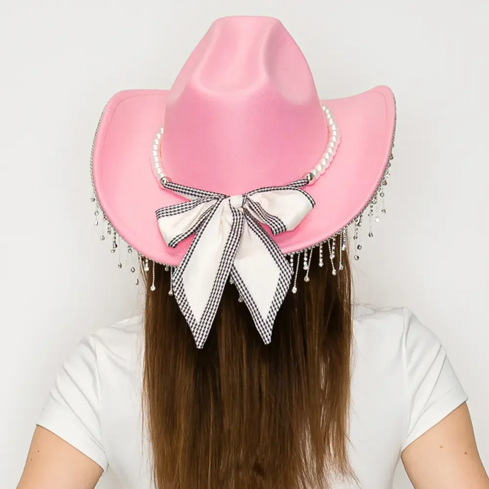 e4063dcb97989fc072a180b47a646eef40b705d8ff8b83e97fb84de603915a62 Pink Cowboy Hat For Women Make Your Day Happy