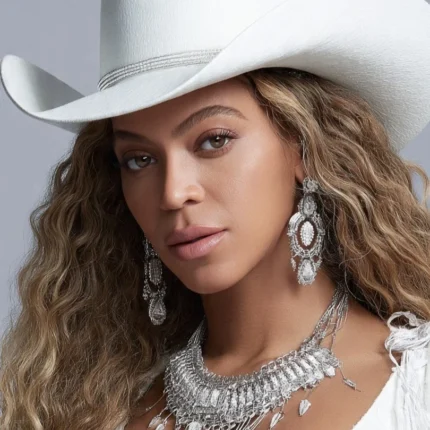 “Beyoncé-inspired cowboy hat for women in a classic western style”