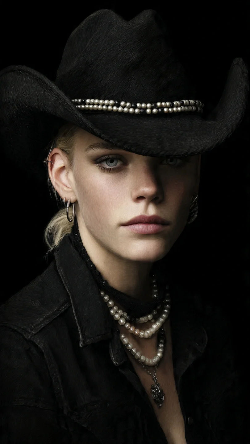 pearl hat black is wearing by women