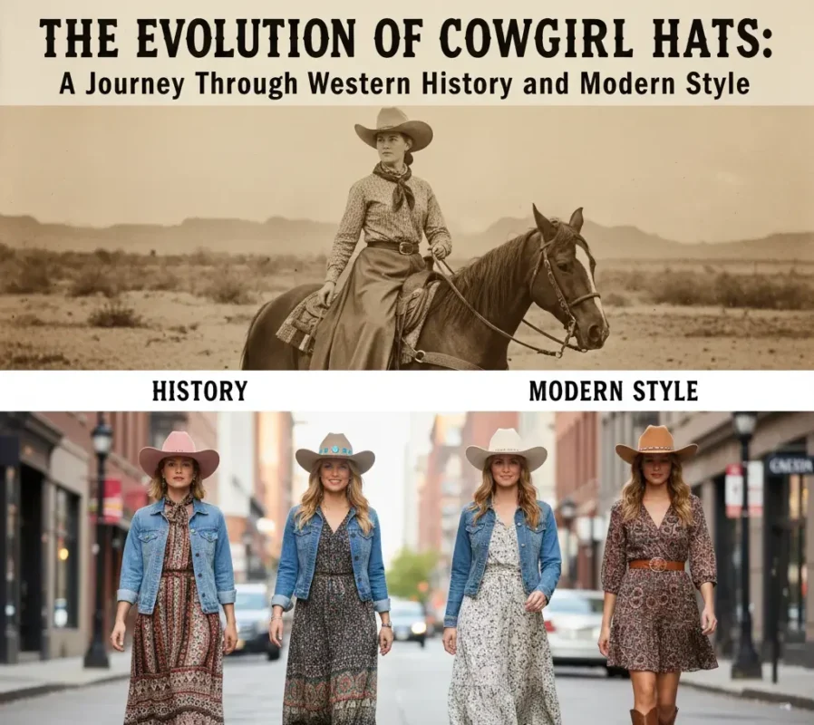 Classic cowgirl hat with wide brim and high crown, symbolizing Western tradition and modern style.