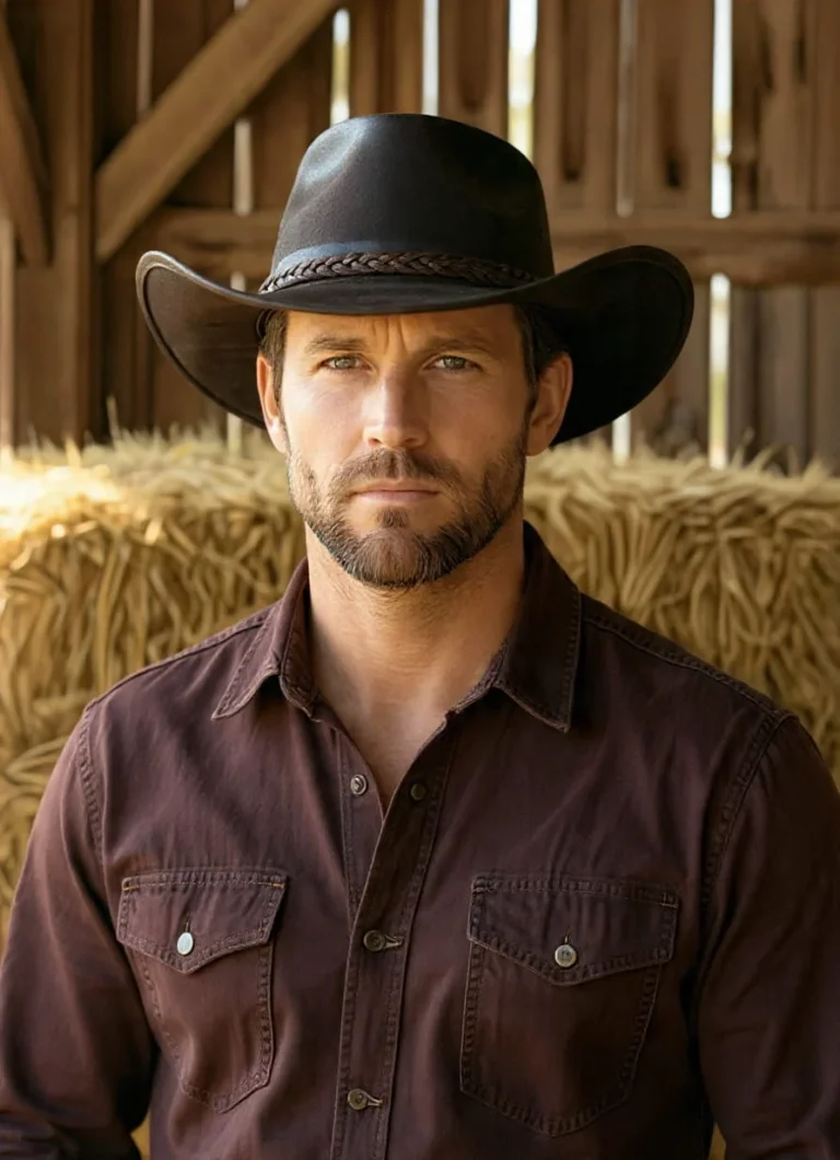 Vintage Arthur Morgan style cowboy hat with authentic Western outlaw appearance