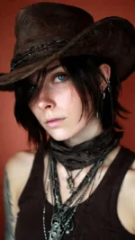 Emo Cowboy Hat in black with stylish creases