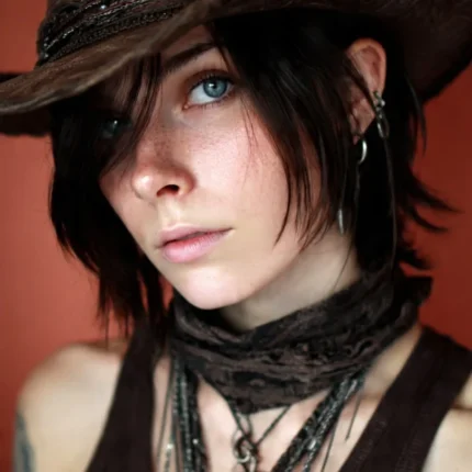 Emo Cowboy Hat in black with stylish creases