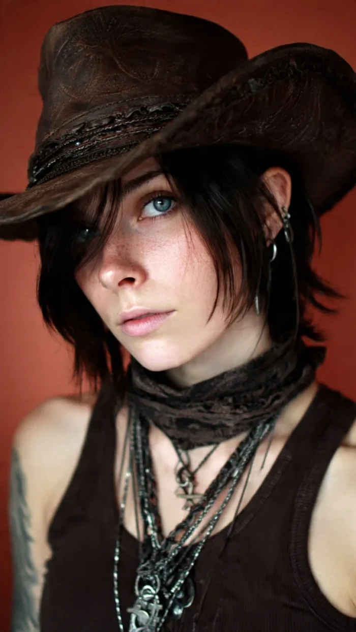 Emo Cowboy Hat – Bold Western Style Emo Cowboy Hat in black with stylish creases