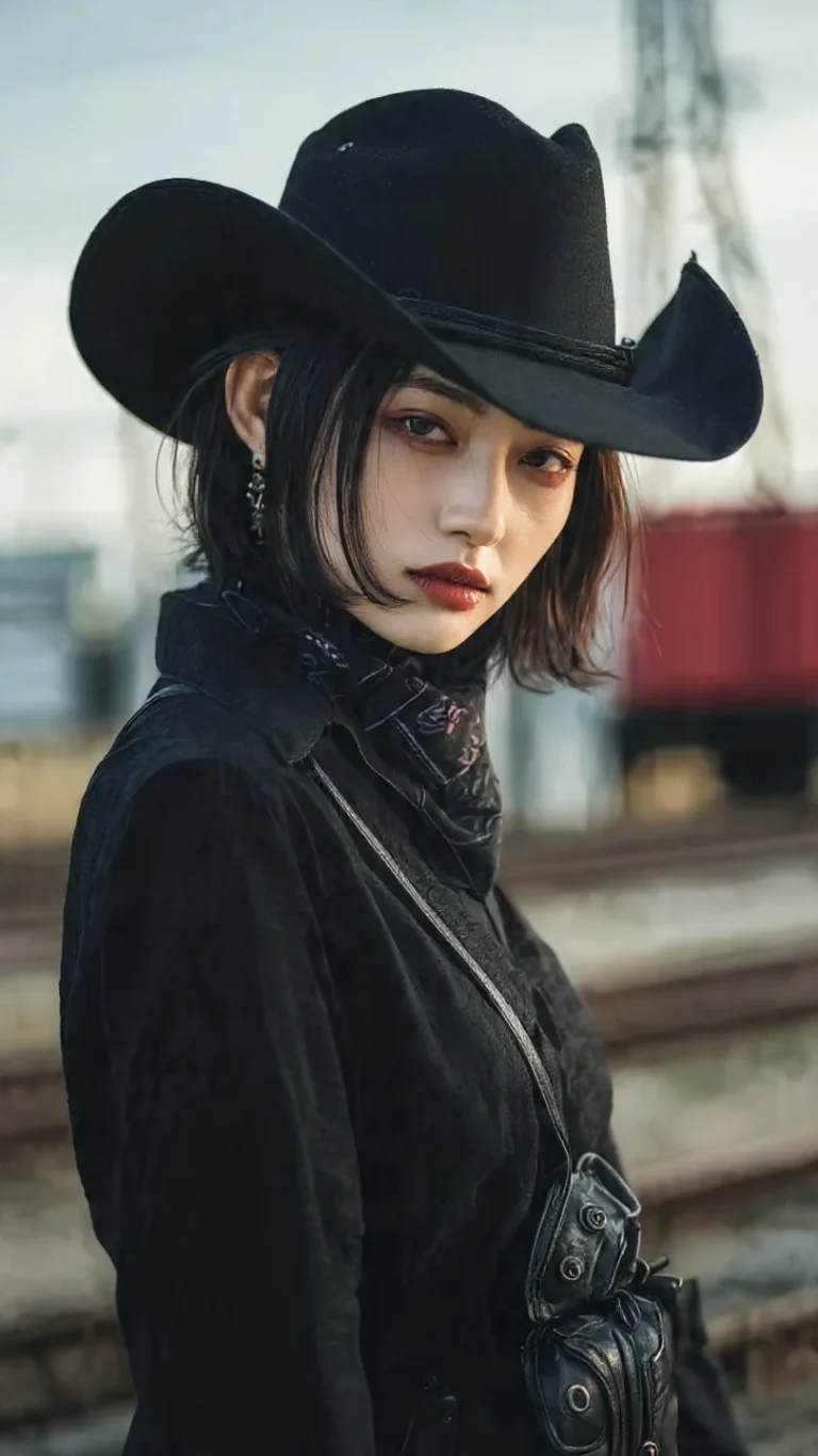 Stylish cowboy bebop hat with a classic wide brim and clean neutral design