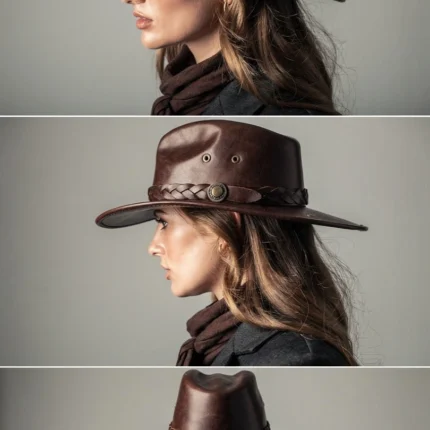 Stylish outlaw cowboy hat with wide brim and traditional cowboy western fashion vibe