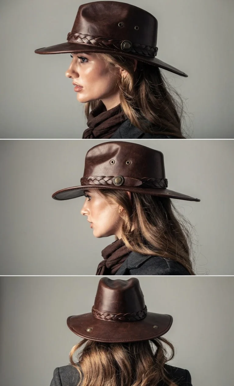 Stylish outlaw cowboy hat with wide brim and traditional cowboy western fashion vibe