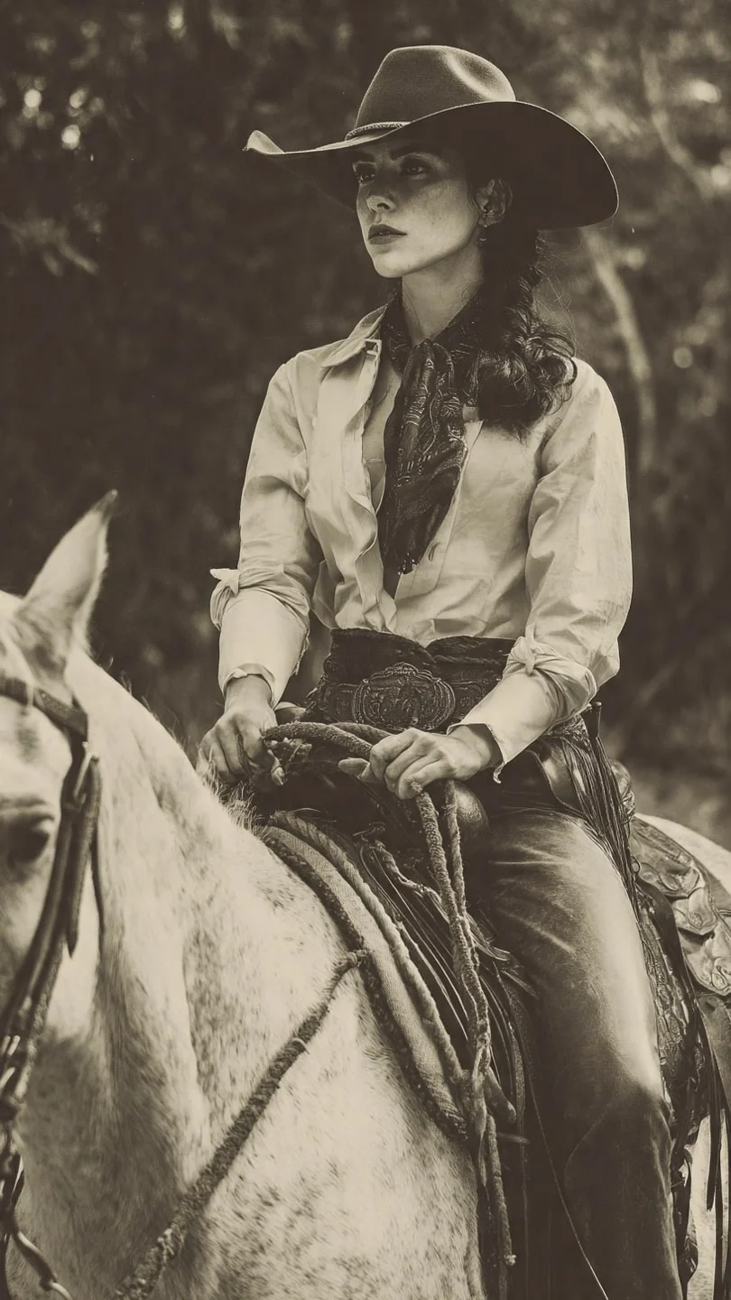 Modern women’s cowboy hat with a smooth finish and elegant Western silhouette