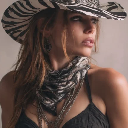 Ladies Zebra Cowboy Hat