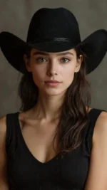 LV Cowboy Hat with structured crown and wide western brim