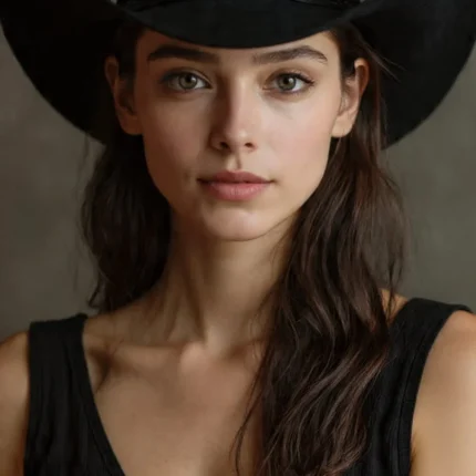 LV Cowboy Hat with structured crown and wide western brim