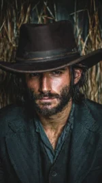 Vintage John Marston style cowboy hat in brown with authentic Western look