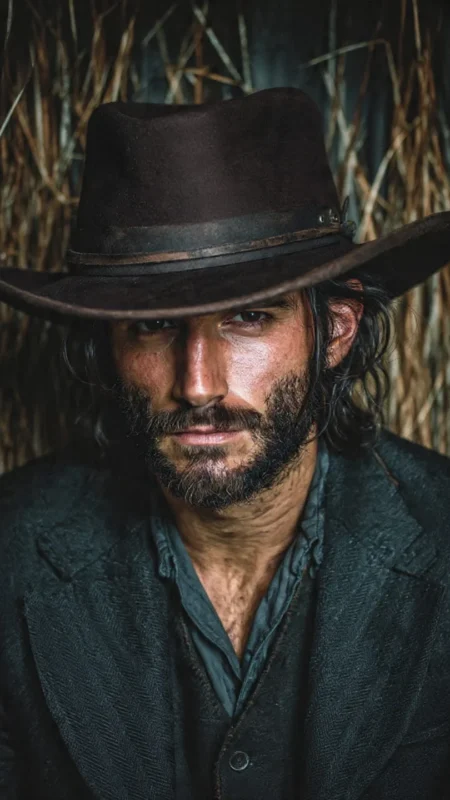 Vintage John Marston style cowboy hat in brown with authentic Western look