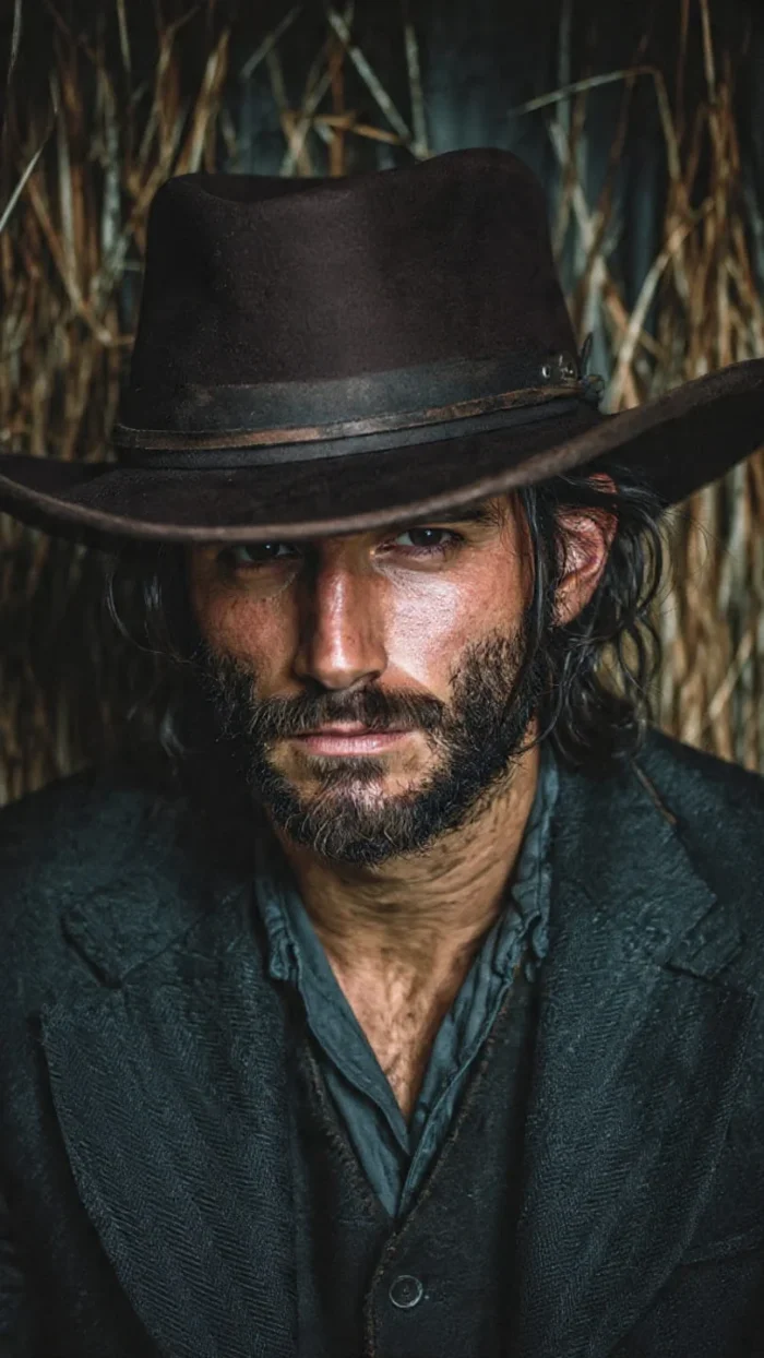 Vintage John Marston style cowboy hat in brown with authentic Western look