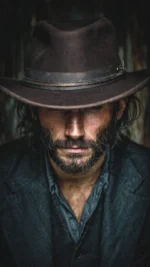 John Marston cowboy hat with wide brim and rugged classic Western design