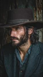 Classic John Marston cowboy hat featuring a structured crown and wide brim