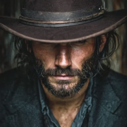 John Marston cowboy hat with wide brim and rugged classic Western design