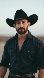 John Wayne cowboy hat in classic brown felt with wide brim