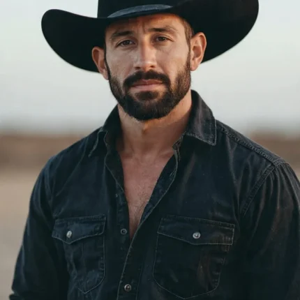 John Wayne cowboy hat in classic brown felt with wide brim