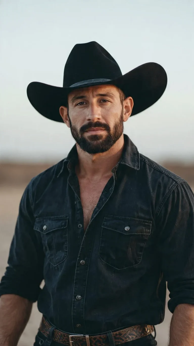 John Wayne cowboy hat in classic brown felt with wide brim