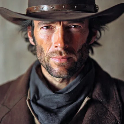 Clint Eastwood Western Hat in classic cowboy style with wide brim and vintage western finish