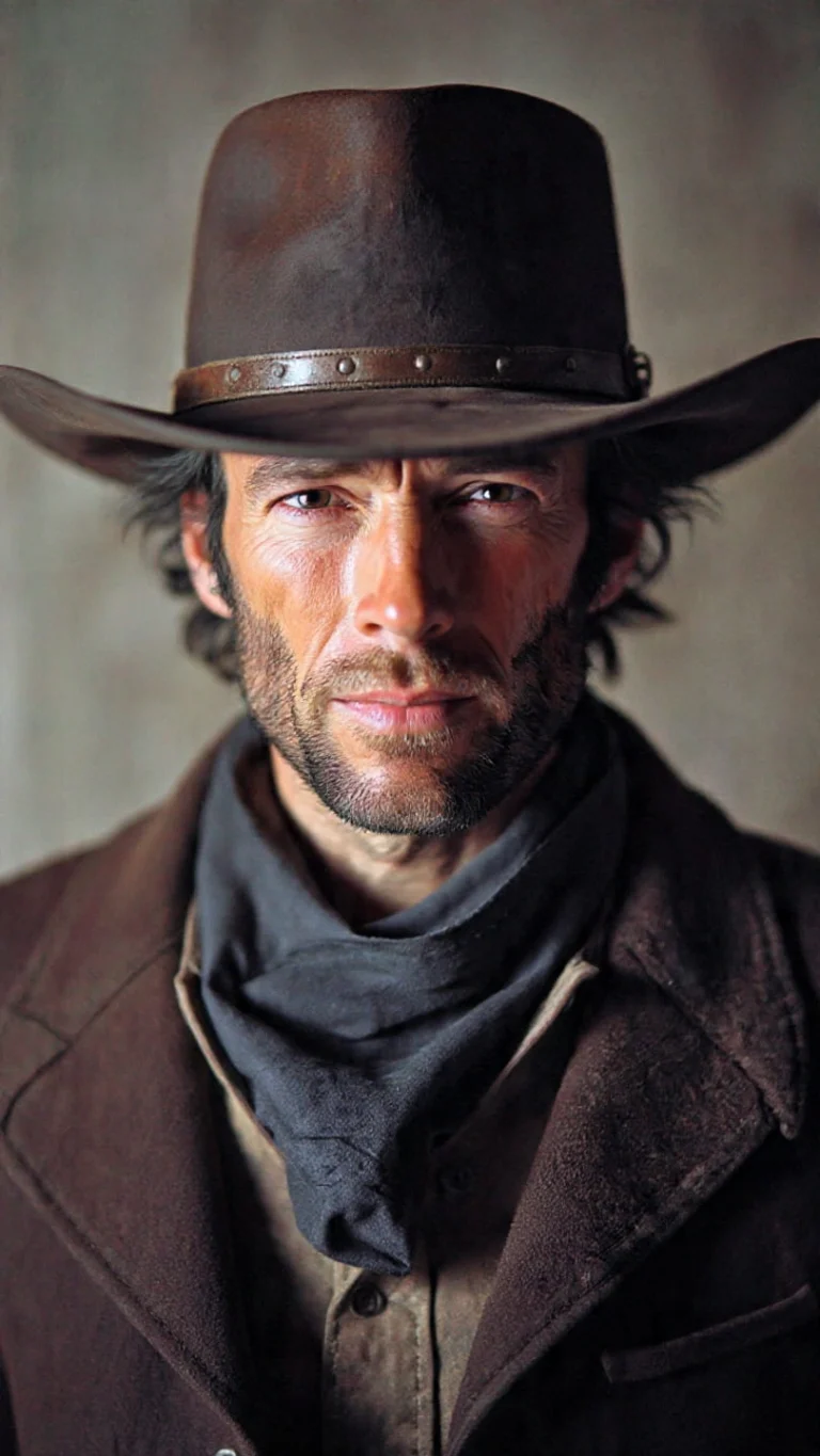 Clint Eastwood Western Hat in classic cowboy style with wide brim and vintage western finish