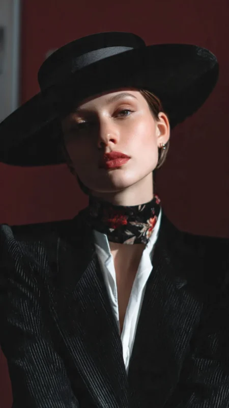 Bolero hat with flat brim and structured crown in classic western style