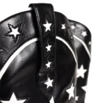 JINKO-1 Cowboy Mid Calf Western Star Embroidered Black