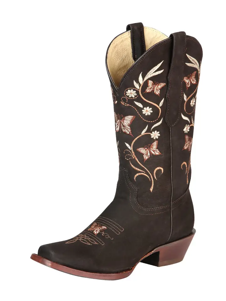 Rodeo Boots Women (El General Women’S Rodeo Boots - Nubuck Leather - Brown 51227)