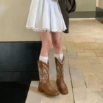 Lone Ranger classic cowboy boots in brown leather with traditional pointed toe design.