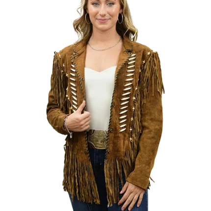 9713 Beaded Suede Jacket