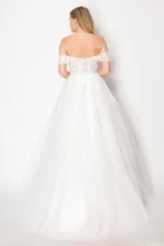 Short Sleeve Wedding Dress - Image 3