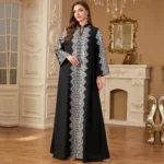 Elegant Arabic dress for women with traditional embroidery and flowing design