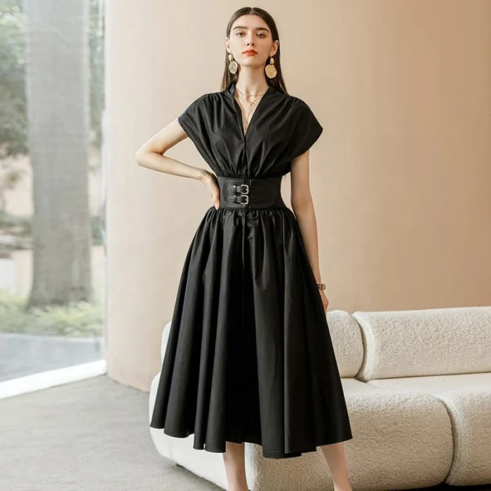 Viva Mexico Embroidered Dress with colorful floral patterns and flowing skirt