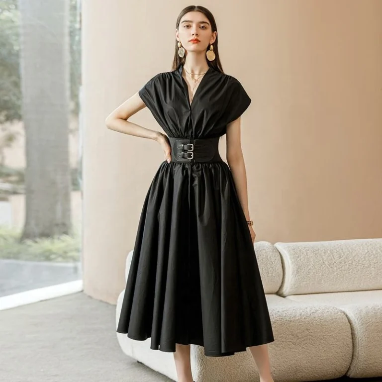 Viva Mexico Embroidered Dress with colorful floral patterns and flowing skirt