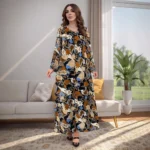 luxury desert moon arabian dress for women with long sleeves