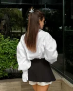 white linen shirt women classic casual fashion