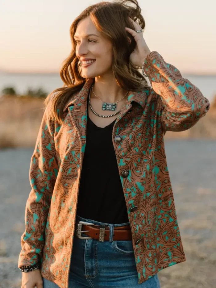 Fashionable western blazer styled with denim and boots for a chic country-inspired outfit.