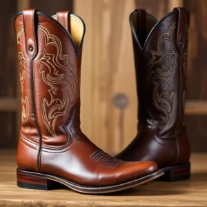 High-quality leather cowboy boots for western ladies showcasing comfort, durability, and authentic western style.